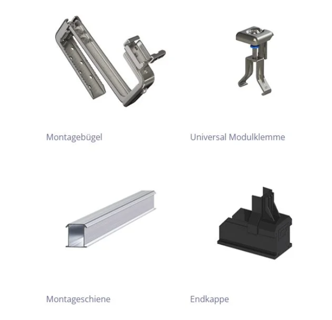 Premium Montagesystem/Unterkonstruktion ESDEC ClickFit EVO black für Ziegeldach