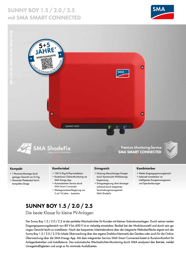 SMA Sunny Boy 1.5/2.0/2.5 Wechselrichter