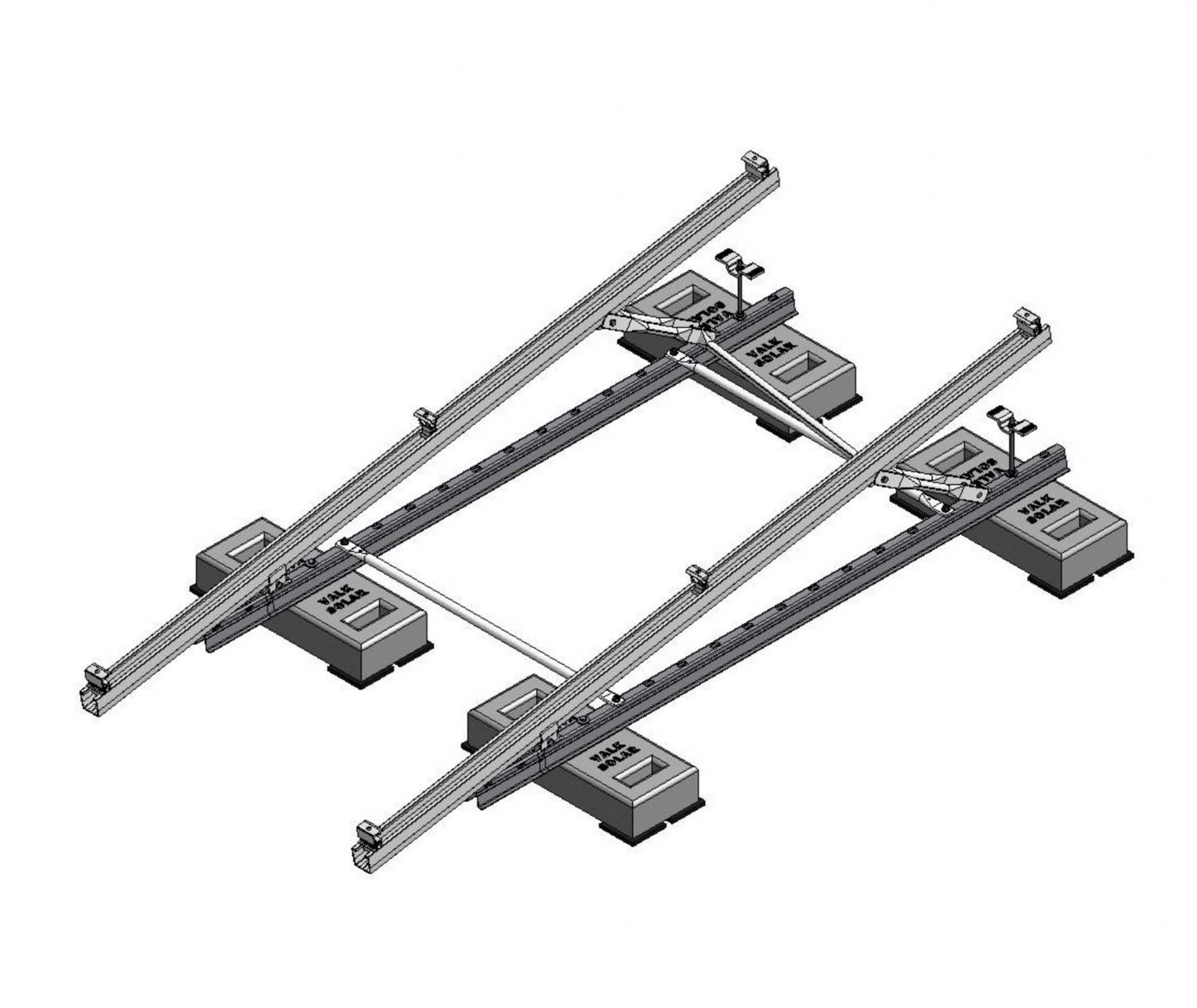 Van der Valk Solar-Rampen Double - Triple - Quatro Flachdach Freiland Unterkonstruktion