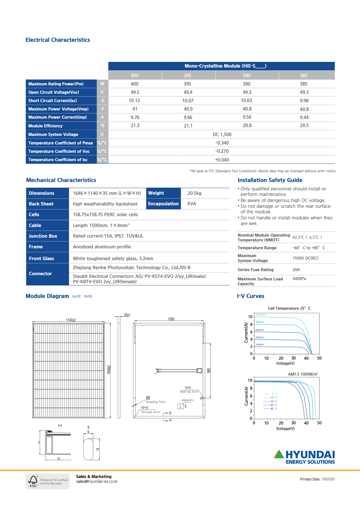 Solarmodul Hyundai 390W HiE-S390UF shingled black frame