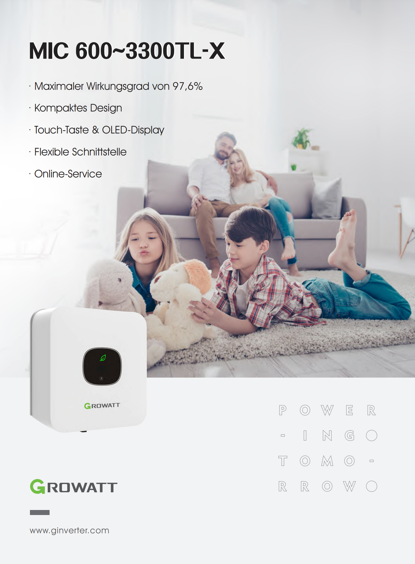 Growatt MIC 600 750 1000 1500 2000 2500 3000 3300 TL-X Wechselrichter