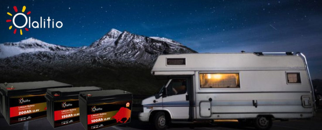 Olalitio Lithium/LiFePO4 Batterie 12V 100/150/200Ah LiFePO4 mit SMART BMS & Bluetooth | Camping | Boot | Yacht | Wohnmobil | Wohnwagen