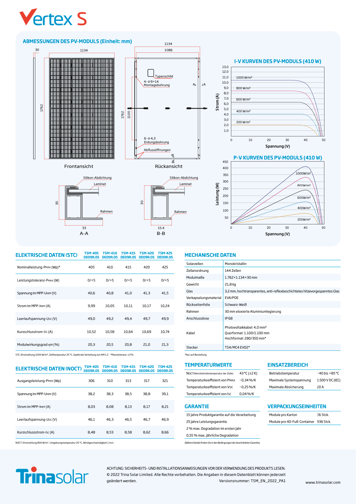 Solaranlage im Komplettset 10kwp mit 5 kwh Speicher Trina 425 + Sofar Solar