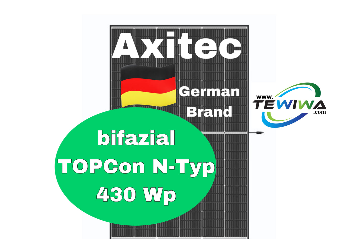 Axitec Glas-Glas AXIworldbiperfect GXXL WB 430 Wp TOPcon N-Typ bifazial black frame
