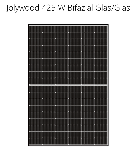 Bifaziales Glas-Glas Solarmodul JOLYWOOD JW-HD108N-435 Wp N-TYPE Bifacial Mono