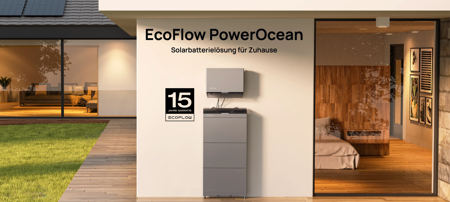 EcoFlow PowerOcean Solaranlage Pro I 10kWp I LFP-Solarbatterie 10kWh I AIKO Module 455 Wp I Installation