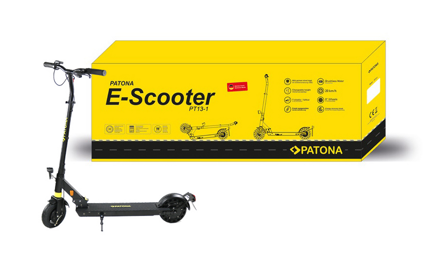 PATONA E-Scooter PT13-1 StVZO konform höhenverstellbar Elektroscooter 8 Zoll Elektroroller Roller E-Roller