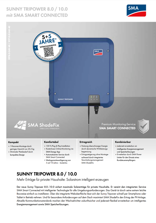 SMA Sunny TriPower Wechselrichter STP 8.0 + 10.0 / 3-phasig / 3AV-40