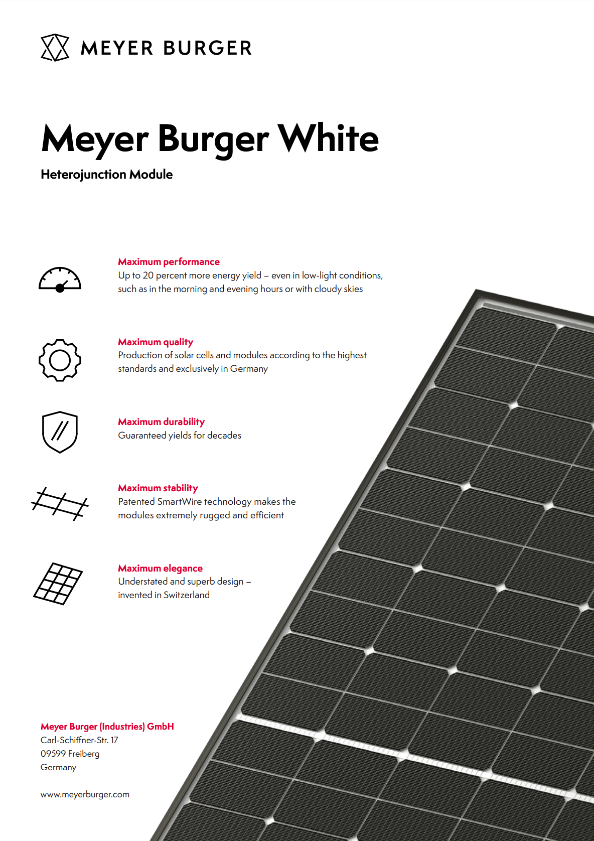 Meyer Burger - Mono n-Si 390 Solarmodul schwarzer Rahmen MONO Halbzelle
