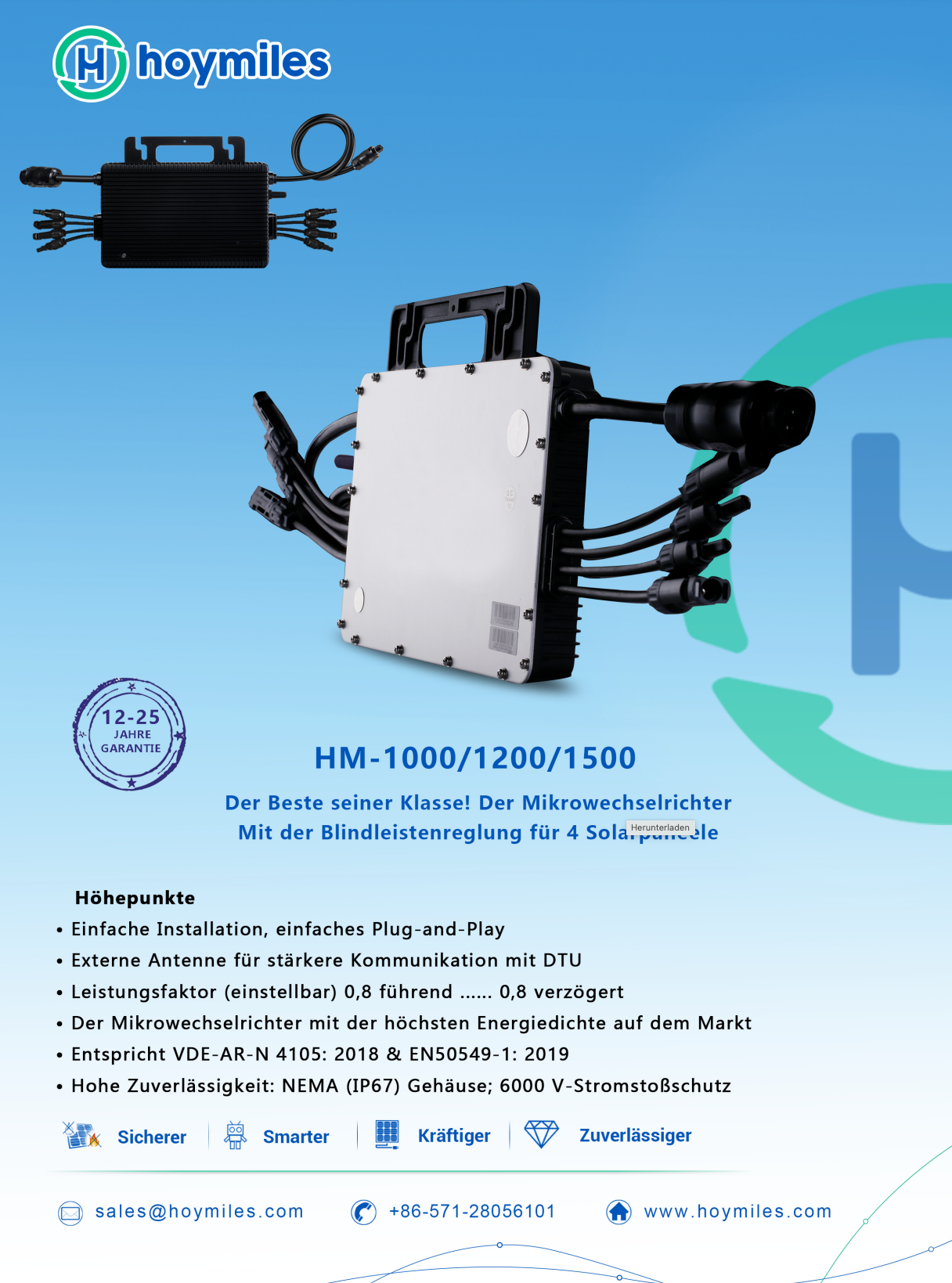 Hoymiles Mikrowechselrichter für Balkonkraftwerk HM-HMS-HMT-Serie DTU WLAN