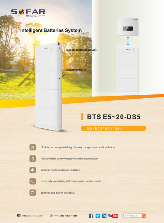 Sofar Solar BTS E5-DS5  E10-E15-E20 kwh Batteriespeicher Solarspeicher