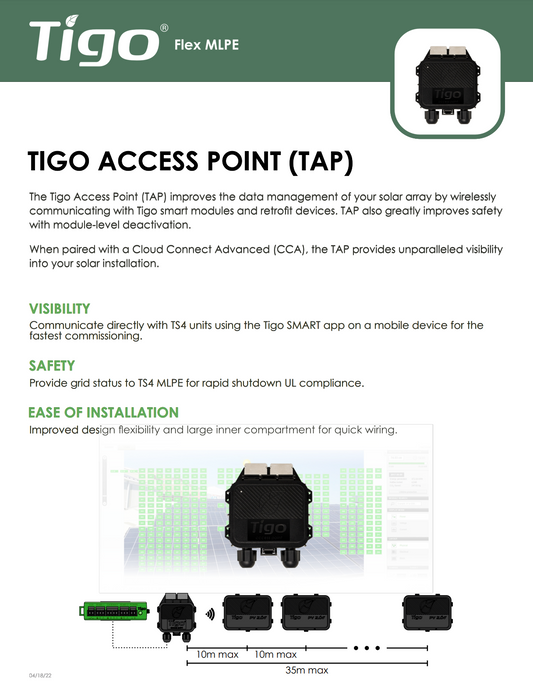 TIGO TAP Zugangspunkt Solar Leistungs-Optimierer Photovoltaik