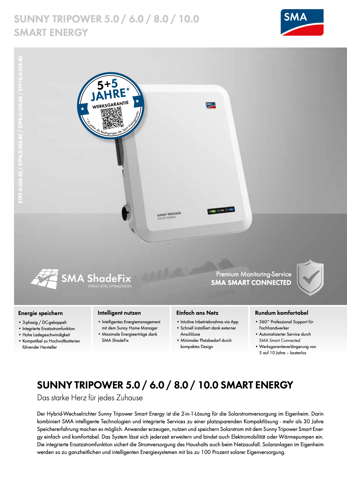 SMA STP Sunny Tripower Smart Energy alle Größen Hybridwechselrichter